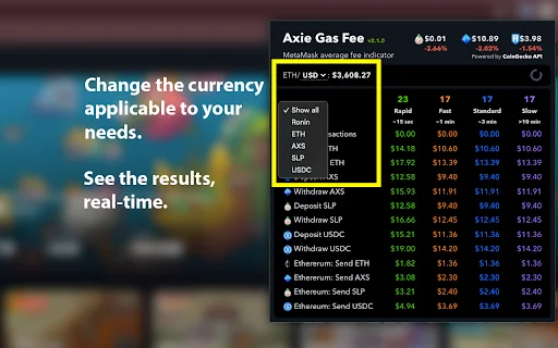 Axie Gas Fee ডাউনলোড করুন – SLP, AXS এবং Gas Fee ট্র্যাক করুন - Screenshot 2