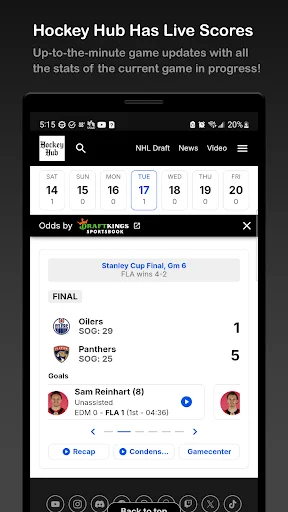 NHL Hockey Hub ডাউনলোড করুন – সেরা আইস হকি স্ট্যাটস ট্র্যাকার - Screenshot 2