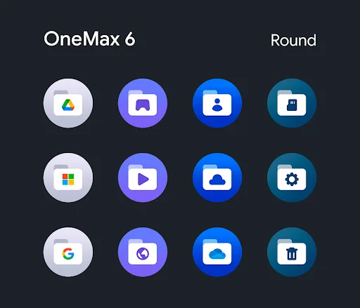 OneMax 6 – Icon Pack ডাউনলোড করুন – সেরা রাউন্ড আইকন প্যাক - Screenshot 14