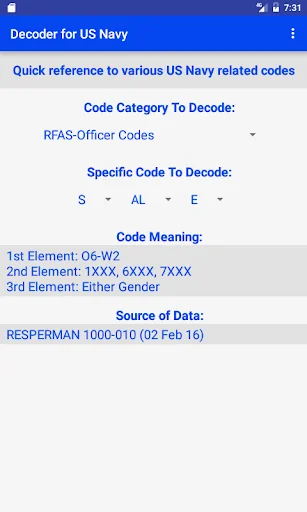 Navy Decoder ডাউনলোড করুন – দ্রুত ইউএস নেভি কোড জানুন - Screenshot 2