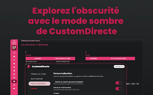 CustomDirecte ডাউনলোড করুন – EcoleDirecte ইন্টারফেস কাস্টমাইজ করুন - Screenshot 5