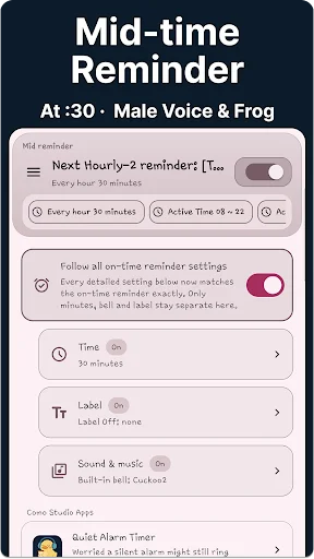 Hourly Reminder – Mid Alarm ডাউনলোড করুন – সময়মতো অ্যালার্ম পান - Screenshot 2
