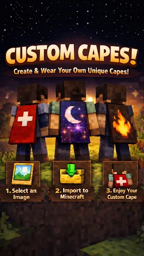 Custom Capes for Minecraft ডাউনলোড করুন – আপনার ছবিকে কেপ তৈরি করুন - Screenshot 1