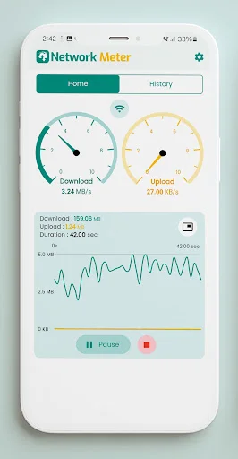 Network Meter ডাউনলোড করুন – রিয়েল-টাইম ইন্টারনেট স্পিড ও ডেটা ট্র্যাকার - Screenshot 4