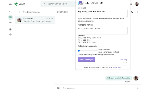 Bulk Texter Lite ডাউনলোড করুন – বাল্ক এসএমএস পাঠান সহজে - Screenshot 1