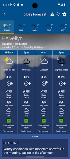 Mountain Weather UK ডাউনলোড করুন – নিখুঁত পাহাড়ি আবহাওয়ার পূর্বাভাস - Screenshot 3
