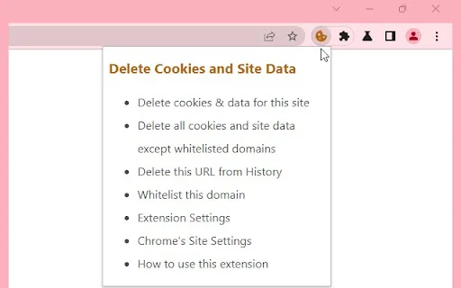 Delete Cookies and Site Data ডাউনলোড করুন – প্রাইভেসি টুল - Screenshot 1