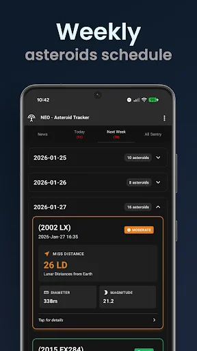 NEO – Asteroid Tracker ডাউনলোড করুন – নাসা ডেটা ও রিয়েল-টাইম আপডেট - Screenshot 3