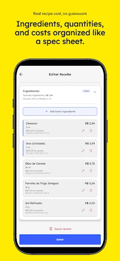 Recipe Cost & Pricing ডাউনলোড করুন – রেসিপি খরচ ও লাভ হিসাব করুন - Screenshot 2