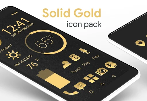 Solid Gold Pro Icon Pack ডাউনলোড করুন – প্রিমিয়াম থ্রিডি গোল্ড আইকন - Screenshot 1