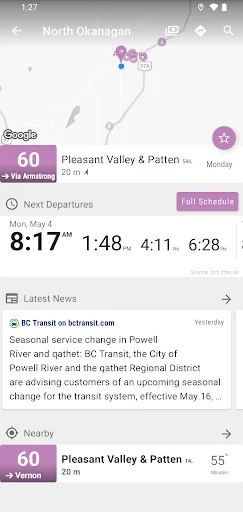 North Okanagan Bus ডাউনলোড করুন – MonTransit সময়সূচী ও ট্র্যাকিং - Screenshot 2