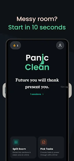 Panic Clean: ADHD Room Timer ডাউনলোড করুন – ঘর পরিষ্কারের সেরা অ্যাপ - Screenshot 1