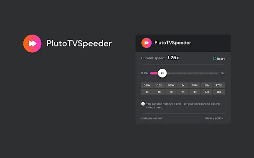 Pluto TV-এর জন্য Speeder ডাউনলোড করুন – ভিডিও প্লেব্যাক স্পিড কন্ট্রোল - Screenshot 1