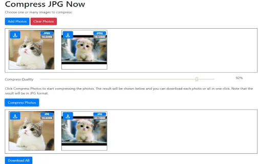 Compress JPEG Files in Google Chrome ডাউনলোড করুন – দ্রুত ফটো অপ্টিমাইজ - Screenshot 1