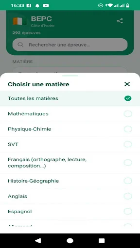 Epreuves BEPC Côte d’Ivoire ডাউনলোড করুন – পরীক্ষার প্রস্তুতি - Screenshot 2