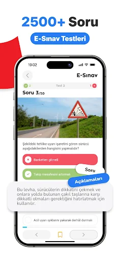 Ehliyet Sınav Soruları 2026 ডাউনলোড করুন – ড্রাইভিং লাইসেন্স প্রস্তুতি - Screenshot 3