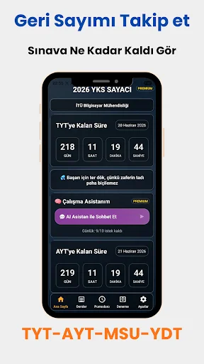 YKS YDT MSU 2026 কাউন্টডাউন উইজেট ডাউনলোড করুন – সেরা মোটিভেশন অ্যাপ - Screenshot 1