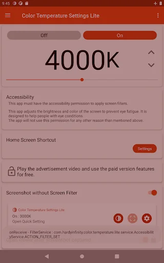 Color Temperature Setting Lite ডাউনলোড করুন – চোখের আরামের জন্য সেরা অ্যাপ - Screenshot 8
