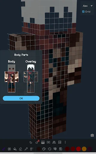 Minecraft-এর জন্য 3D Skin Editor ডাউনলোড করুন – সেরা মোবাইল স্কিন এডিটর - Screenshot 13