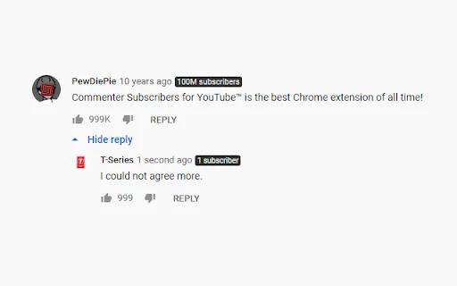 Subscriber Count on Comments for YouTube™ ডাউনলোড করুন – ফ্রি - Screenshot 1